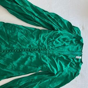 Rat & Boa Emerald Green Jacquard Mini Dress | Size M